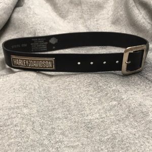 Vintage Harley-Davidson Leather Belt with Solid Brass Buckle